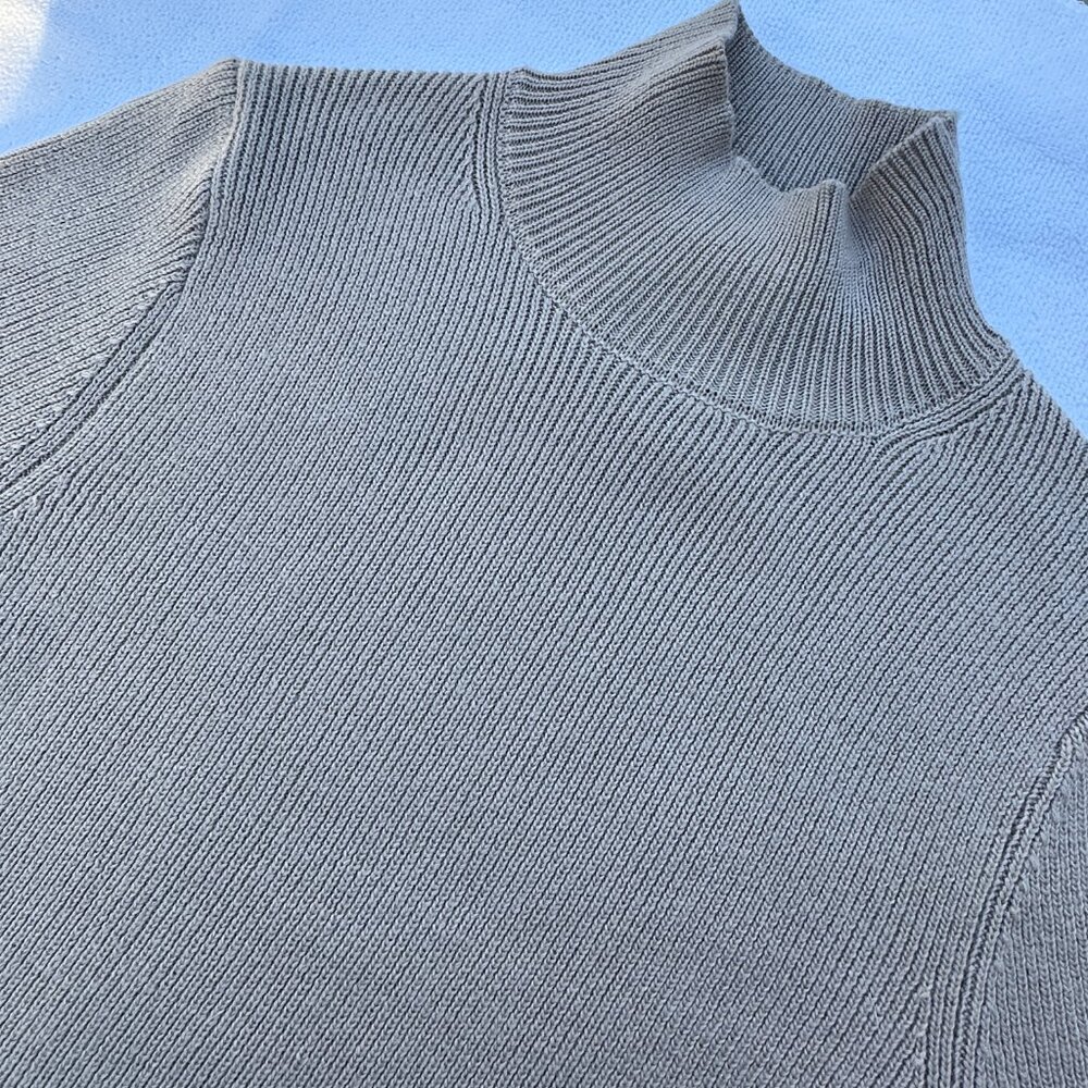 Zara Cowl Neck Short Sleeve Sweater Tee Shirt Mid Length Classy - M - Picture 3 of 4
